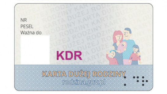 Karta Dużej Rodziny - wzór