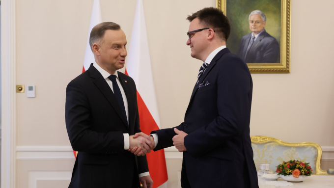Prezydent skieruje do Sejmu projekt ustawy o działaniach organów państwa w warunkach zagrożenia Fot.PAP/Leszek Szymański