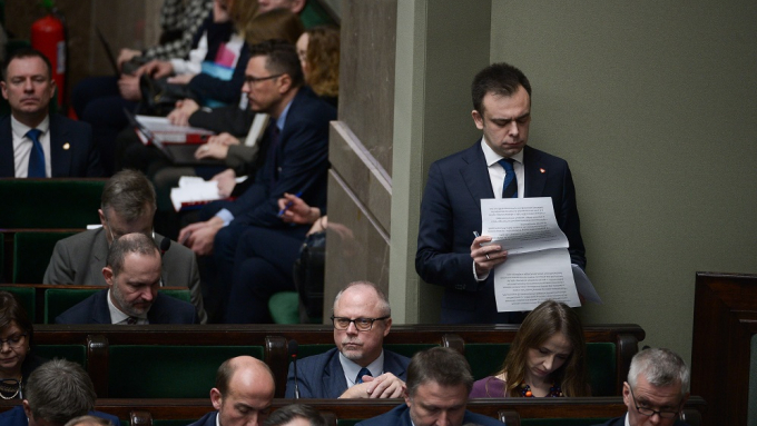 Minister finansów Andrzej Domański, fot. PAP/Marcin Obara
