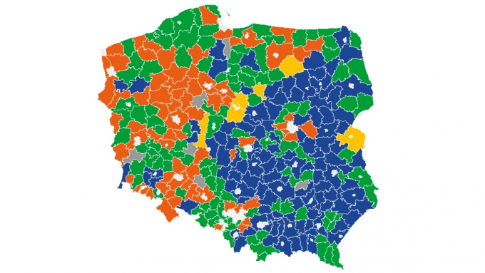 Kogo popiera Polska powiatowa? Wybory samorządowe 2024; Infografika: PAP