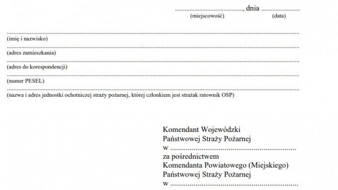 Wzór wniosku publikujemy w formie załącznika pod tym tekstem