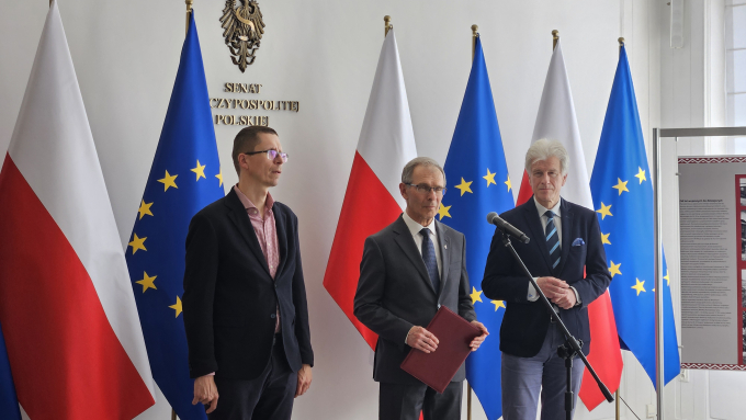 Maciej Fijałkowski (po lewej), Zygmunt Frankiewicz (pośrodku) i Ryszard Grobelny (po prawej); fot. ZMP