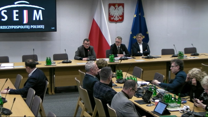 Screen z posiedzenia sejmowej komisji samorządu terytorialnego